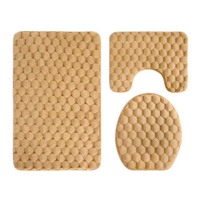 High Pile Absorbent Bathroom Mat Set