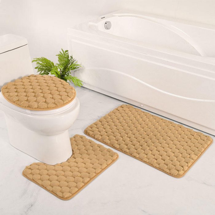 High Pile Absorbent Bathroom Mat Set 02