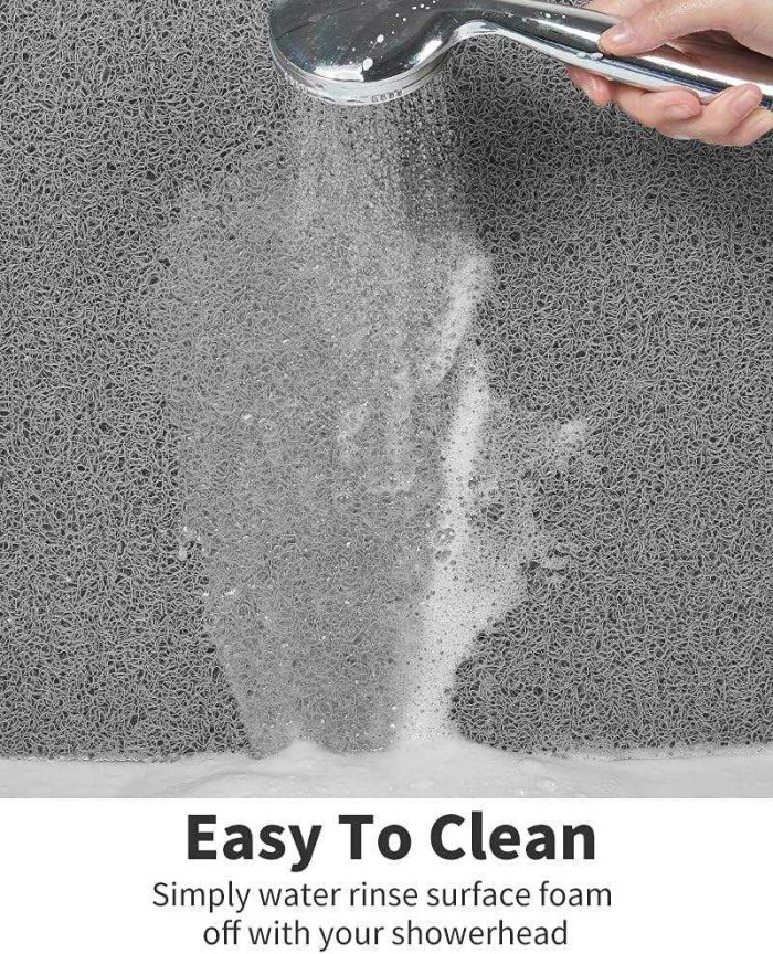 Loofah Foam Super Absorbent PVC Bath Mat with Massage Scraper 60*60cm 02