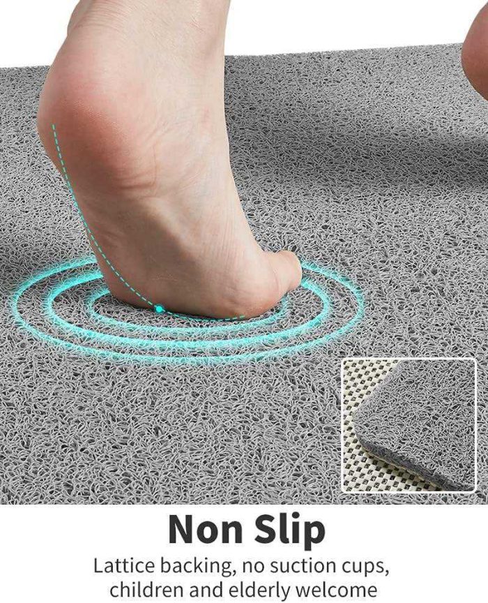 Loofah Foam Super Absorbent PVC Bath Mat with Massage Scraper 60*60cm 03