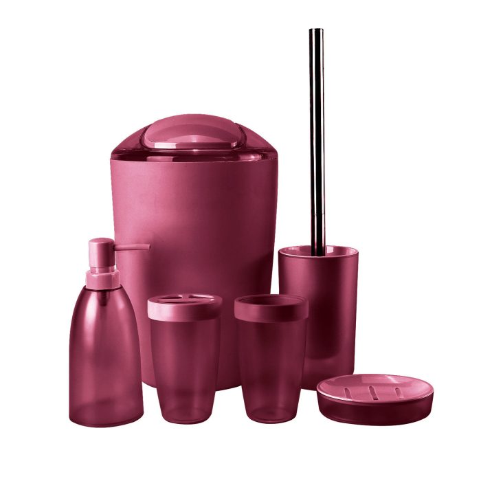 Modern 6 Piece Plastic Bathroom Accessories Set